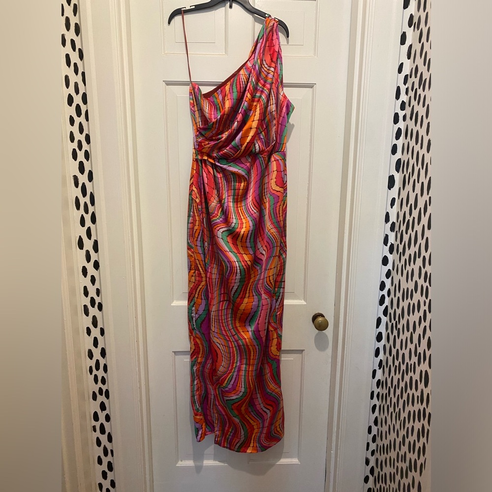 Rainbow one shoulder dress